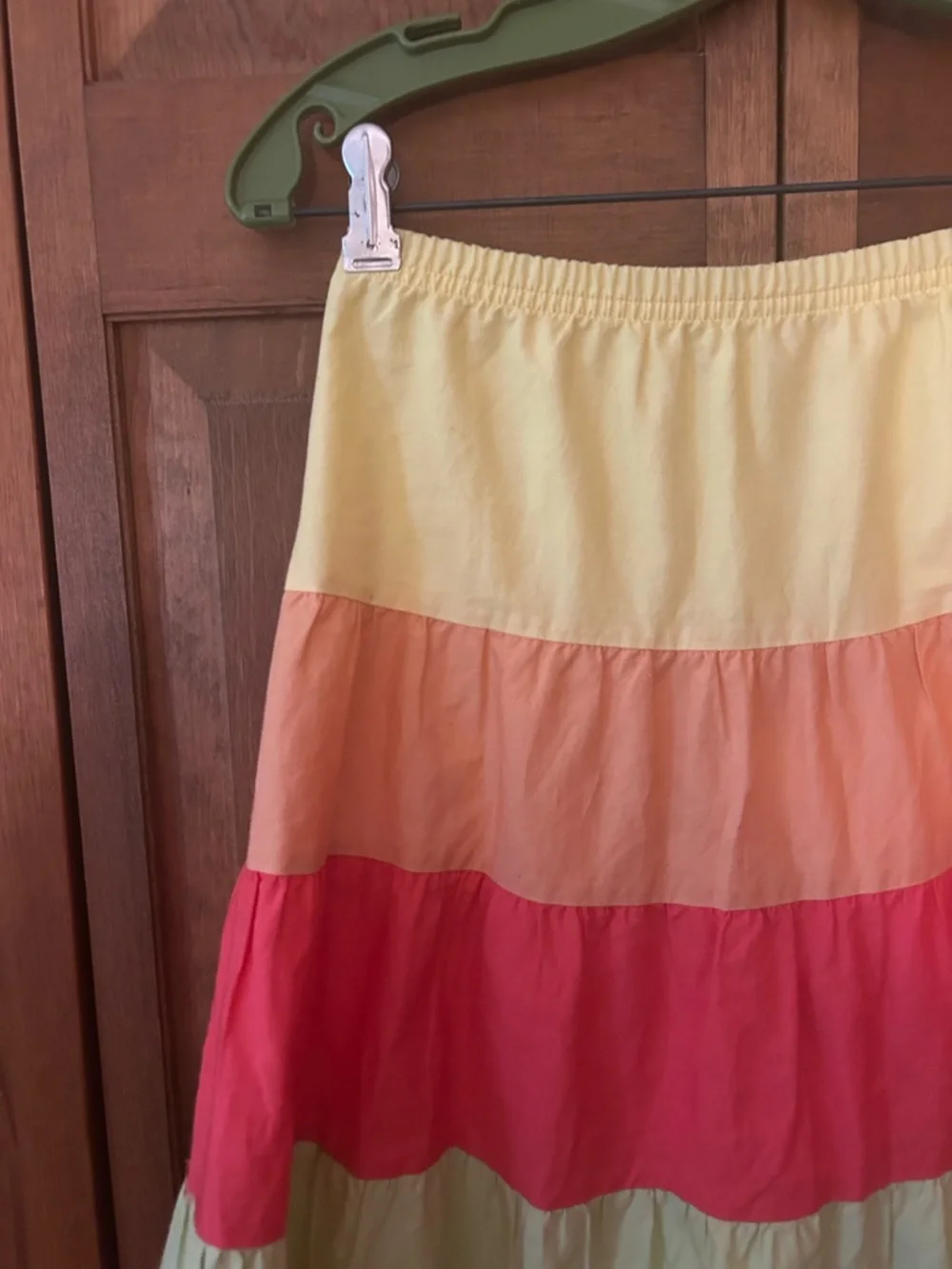 Gymboree Girl’s Sz 12 100% Cotton Yellow, Orange, and Green Tiered Skirt